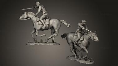 Military figurines Cav charge new 02 3d model